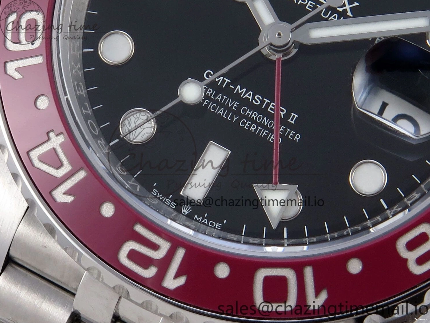 QF+ Bezel 1:1 Edition Blue Best Master II BLRO Steel 904L on SS SH3285 Dial Red 126710 GMT Black Bracelet 0427